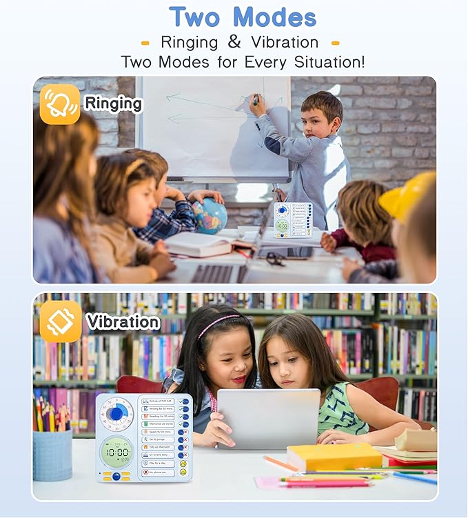 3-in-1 Visual Timer Task Timer with Chore Chart Board, ADHD Tool for Kids Adults Visual Schedule for Kids with Autism, Daily Checklist for Home, School, Classroom, Desk, Chore Chart