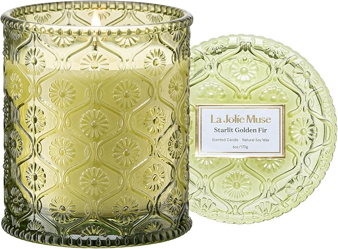 LA JOLIE MUSE Starlit Golden Fir Scented Candle | Cedarwood, Patchouli & Fir by LaJol%C3%ADeMuse