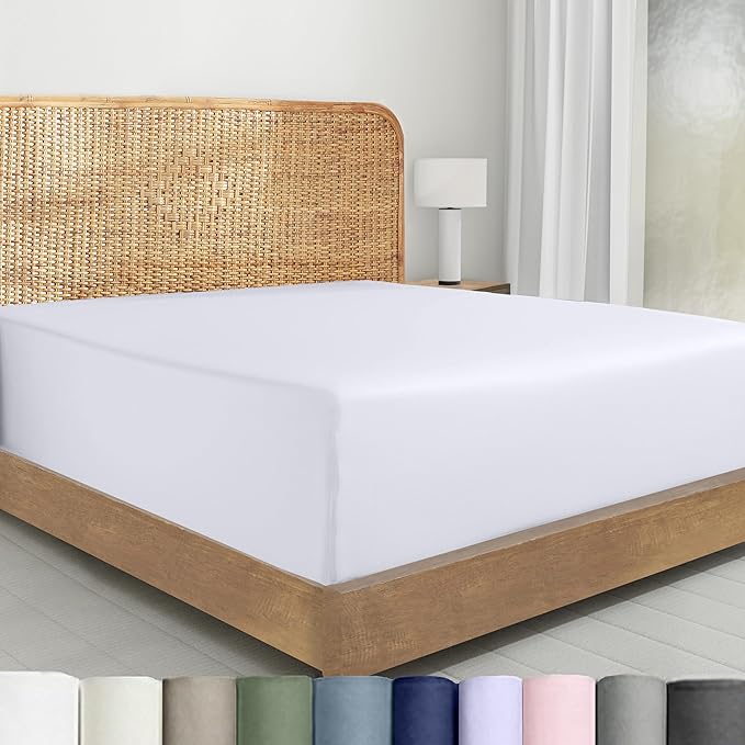 California Design Den 100% Organic Cotton Deep Pocket Twin Sheets Fitted Only by CaliforniaDesignDen