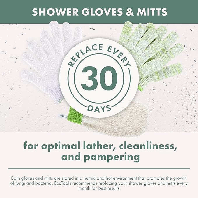 EcoTools Avocado Oil Infused Gentle Exfoliating Bath and Shower Gloves - Image 8