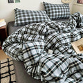 mixinni Vintage Grey & Pale Blue Buffalo Plaid Duvet Cover Set Full Size by mixinni