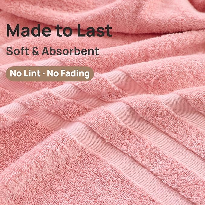Bath Towels 2 Pack, 30 x 60 Inches, Large 100% Cotton Towels, Comfortable - Image 4