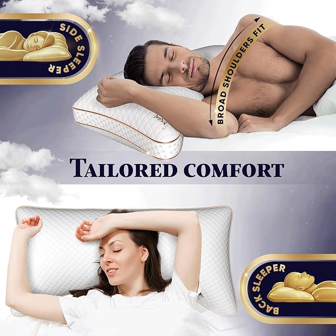 Royal Therapy Queen 4-Pack Memory Foam Pillow, Adjustable Shredded Odor-Free - Image 5