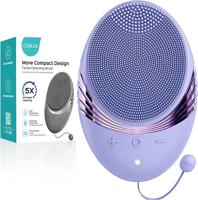 COSLUS FBS01 Facial Cleansing Brush Face Scrubber: Portable Silicone Waterproof by COSLUS