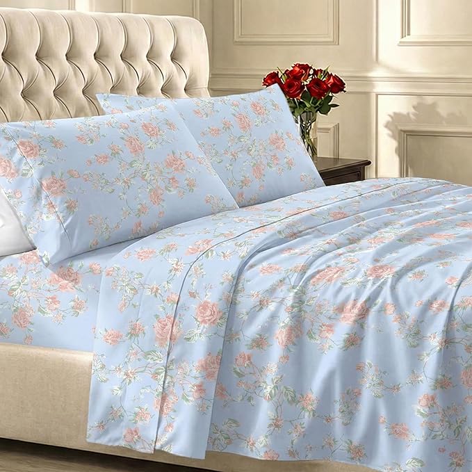 California Design Den Soft Cotton Bed Sheets Cal King Size Set, 400 TC Good by CaliforniaDesignDen
