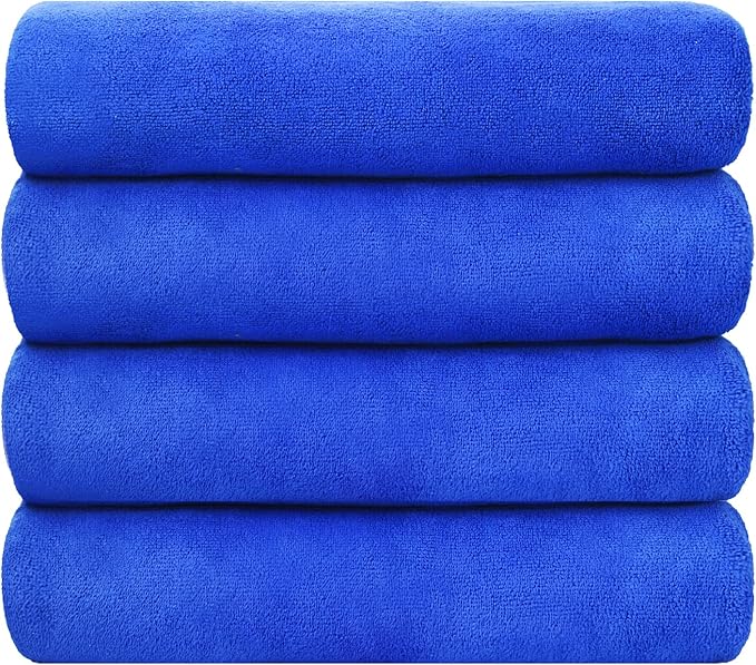 JML Microfiber Bath Towels, Extra Large Bathroom Towel Set, Dark Blue - Image 2