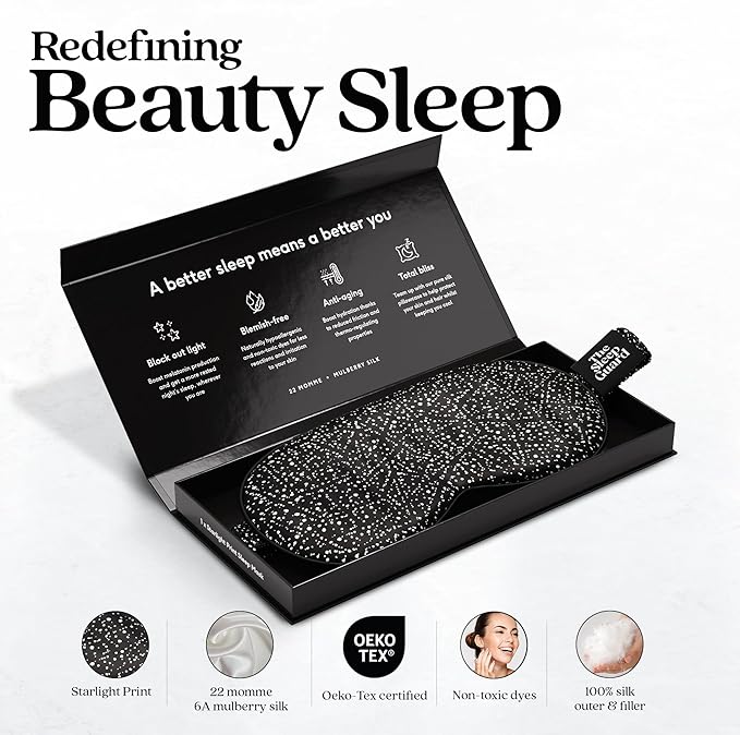 TheSleepGuard Pure Silk Sleep Mask Light Blocking Travel Essentials. Eye Masks - Image 2