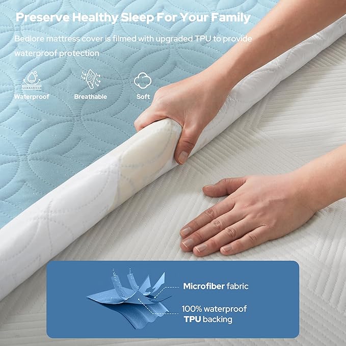BEDLORE Waterproof Mattress Protector, King Size Mattress Pad - Image 2