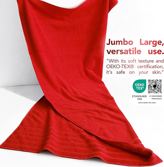 American Soft Linen 35x70 Jumbo Large Bath Towel, 600 GSM 100% Cotton Turkish - Image 3