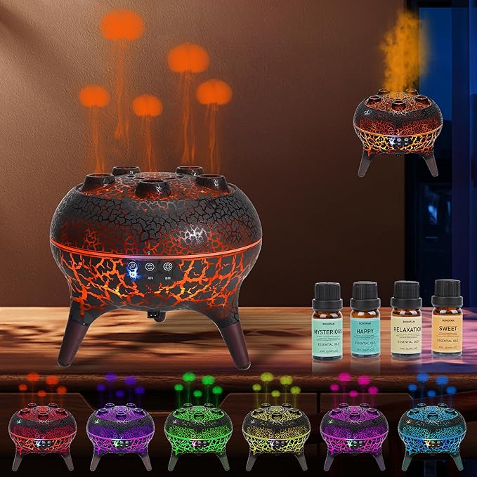 BOHOFAM Jellyfish Essential Oil Diffuser 250ML, Aroma Diffuser Hears Sound to by BOHOFAM