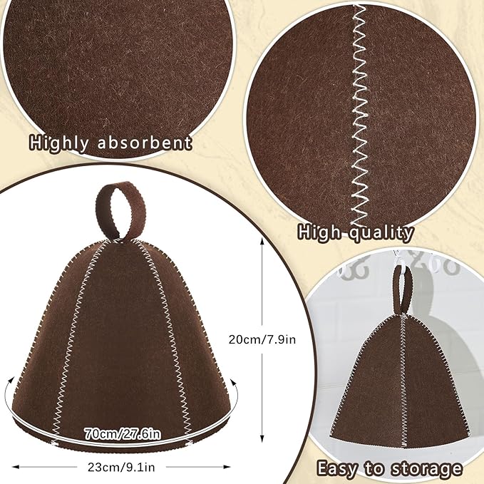 JaGely Sauna Hat for Men Women Sauna Hat Vaporarium Cap Russian Banya Cap for - Image 2