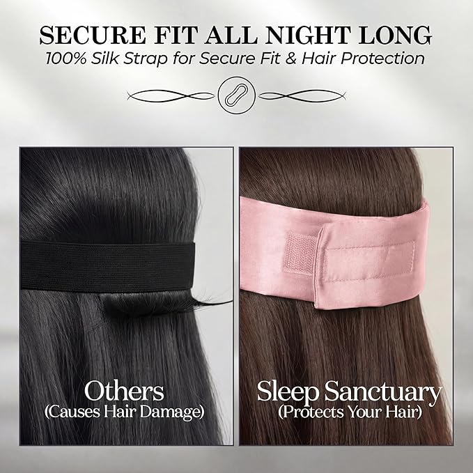 SLEEP SANCTUARY 100% Pure Mulberry Silk Sleep Mask - Image 5
