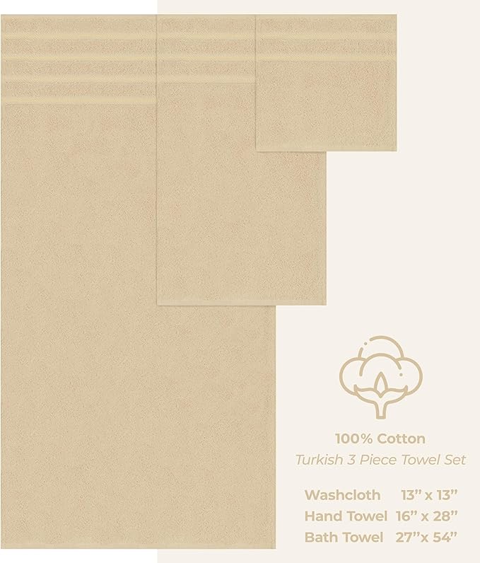 American Soft Linen Premium 3 Piece Towel Set, 1 Bath Towel 1 Hand Towel 1 - Image 4