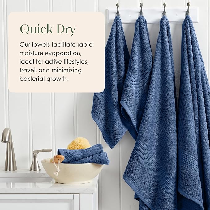 Springtree Home 100% Cotton Bath Towel Set | 6 Piece Set | Absorbent & - Image 3