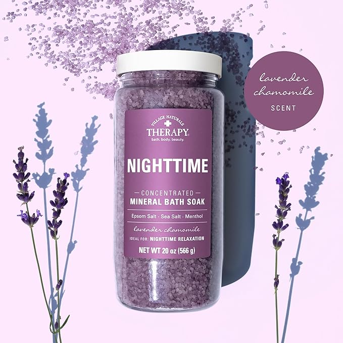 Village Naturals Therapy Nighttime Concentrated Mineral Bath Soak, 20 oz - Image 4