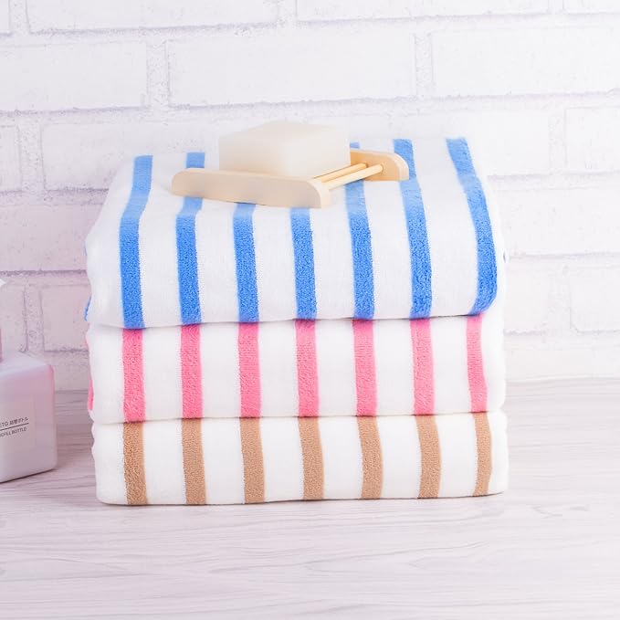 JML Beach Towels Set of 2, Large Microfiber Bath Towel Cabana Stripe, Quick - Image 7