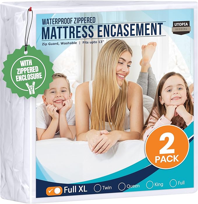 Utopia Bedding Mattress Protector Zippered Full XL Size, 100% Waterproof Bed by UTOPIABEDDING