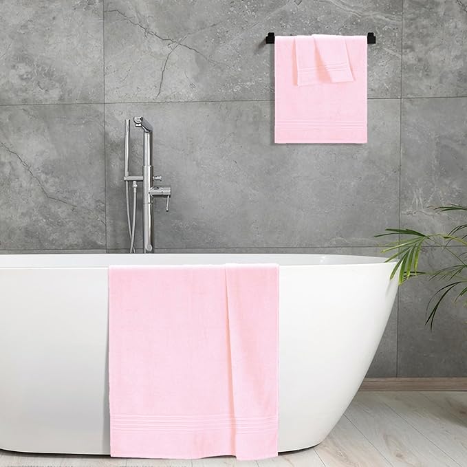 BOUTIQUO Ultra Soft 3 Pack Cotton Towel Set, Contains a Bath Towels 28x55 inch - Image 5