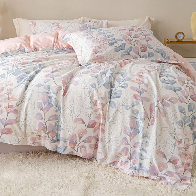 OAITE Duvet Cover Set King Size Floral Pattern Ultra Soft 100% Cotton Duvet by OAITE