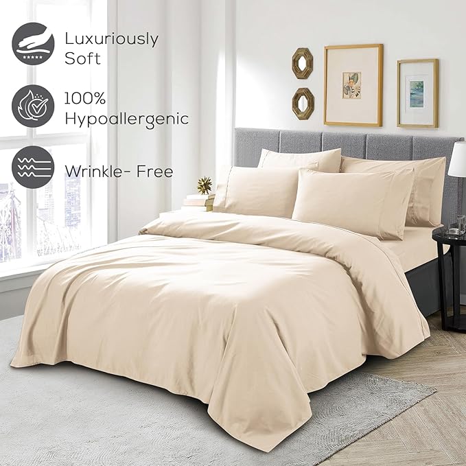 Mueller Ultratemp King Size Sheets Set, Super Soft 1800, 6 Piece, Deep Pocket - Image 5