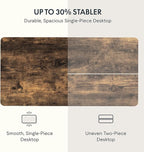 FLEXISPOT EN2 Whole-Piece Standing Desk with Clamp Power Strip, 48 x 30 Electric Stand Up Height Adjustable Desk with Cable Management (Black Frame + 48" Rustic Brown Desktop, 2 Packages)