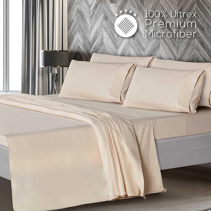 Mueller Ultratemp King Size Sheets Set, Super Soft 1800, 6 Piece, Deep Pocket - Image 3