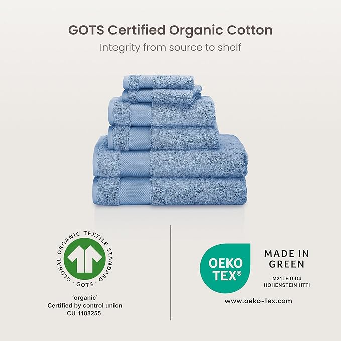 BIOWEAVES 100% Organic Cotton 700 GSM Plush Bath Towels 30" x 58" GOTS Certified - Image 8