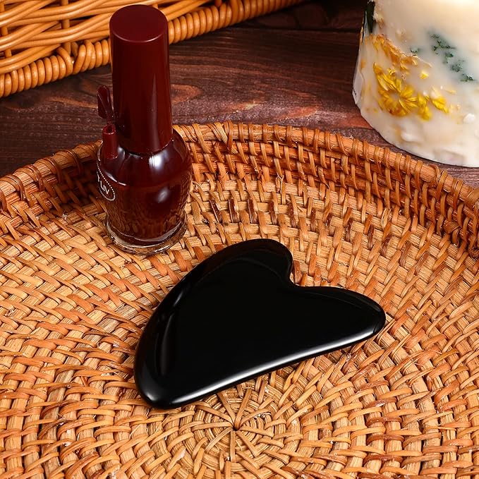 rosenice Gua Sha Facial Tools Black Guasha Tool Gua Sha Jade Stone - Image 7