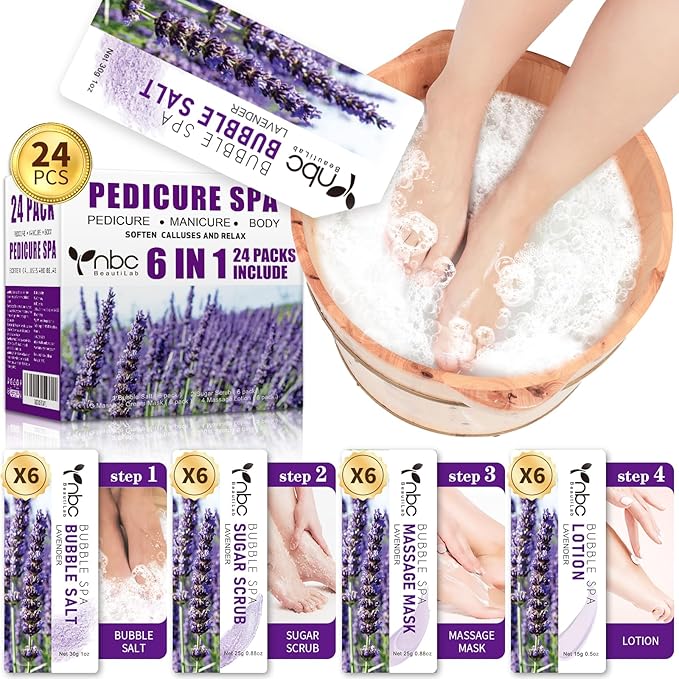 24 PCS Foot Soak, Pedicure Kit Foot Soak Set by nbcBeautiLab