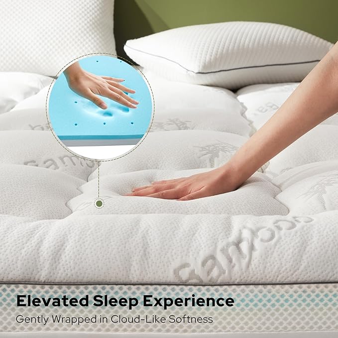 BEDLORE 4 Inch Memory Foam Mattress Topper Full, 2-in-1 Dual Layer Design - Image 4