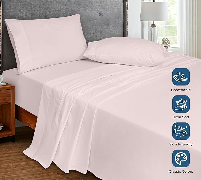 Royale Linens 100% Organic Cotton Full Flat Sheet Only - Image 4