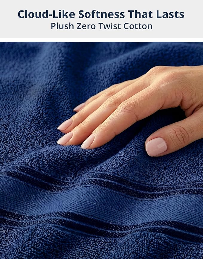 LANE LINEN 100% Mercerized Cotton Bath Towel Set of 18 – Zero Twist Shower - Image 4