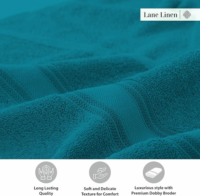 LANE LINEN 100% Cotton 4 Pack Bath Towels Set - Image 7