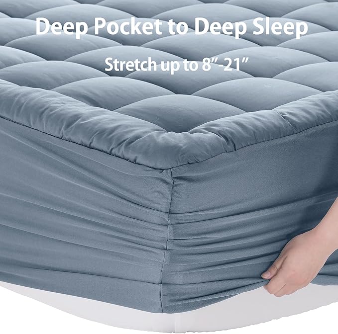 EASELAND Twin Size Mattress Pad Pillow Top Mattress Cover Quilted Fitted - Image 5