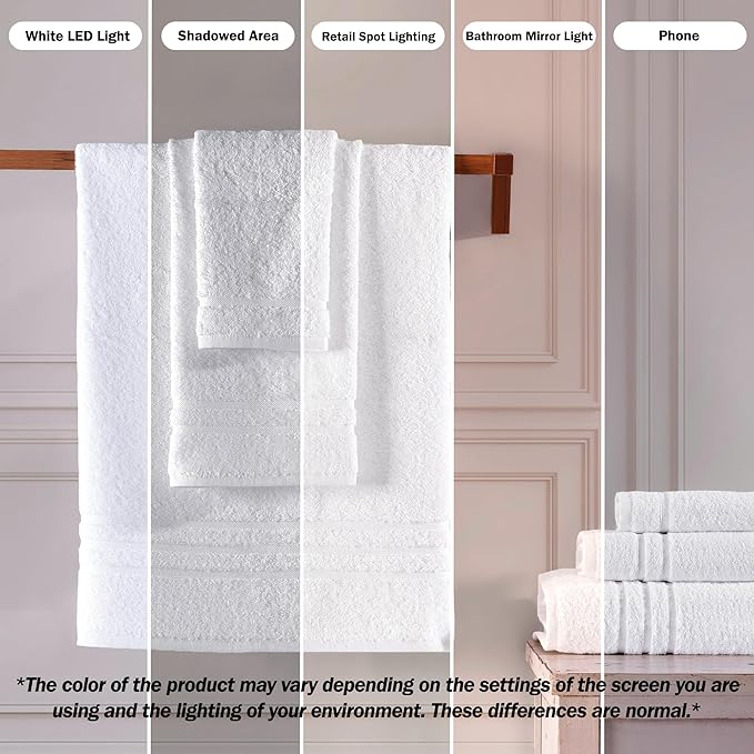 Hawmam Linen White Bath Towels 4 Pack 27 x 54 Inches 100% Turkish Cotton Soft - Image 3