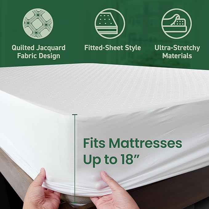 SafeRest Sleepure Waterproof Mattress Protector Twin Size - Image 3