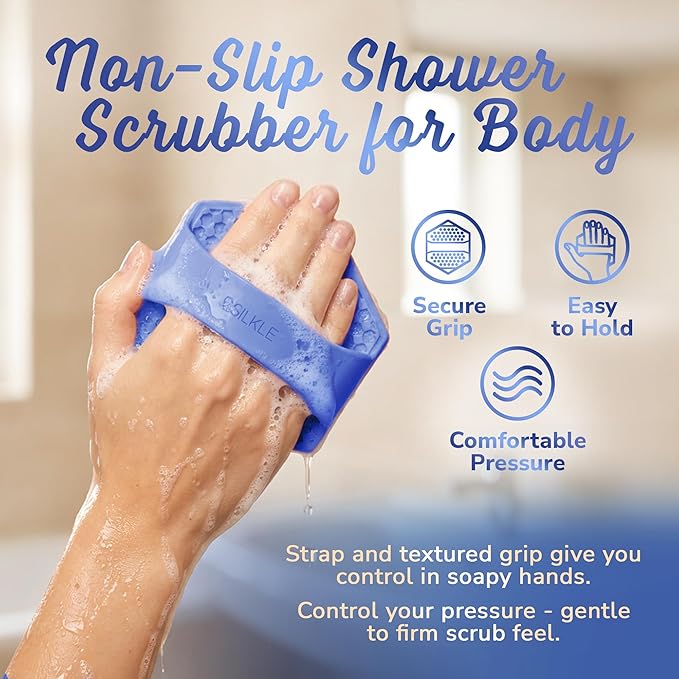 SILKLE Silicone Body Scrubber – Gentle Exfoliating Shower Scrubber - Image 4