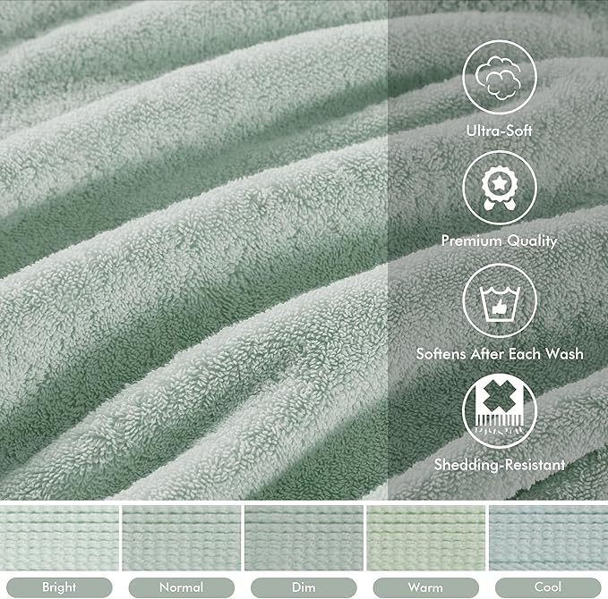 Madison Park 800GSM Bath Sheet Towel Oversized 34" x 68" 2 Pack 100% Cotton - Image 3