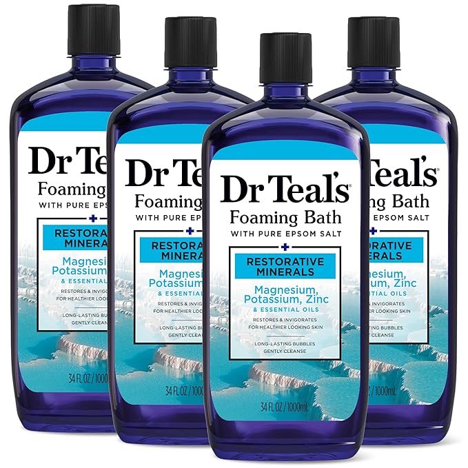 Dr Teal's Foaming Bath with Pure Epsom Salt, Restorative Minerals with Magnesium by DrTeals