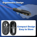 (2 Units) Rechargeable Presentation Clicker with Case, Power Digital Display Wireless Presenter Remote, Red Light Pointer Computer PowerPoint Clickers for Mac Laptop, Slideshow Google Slide Advancer