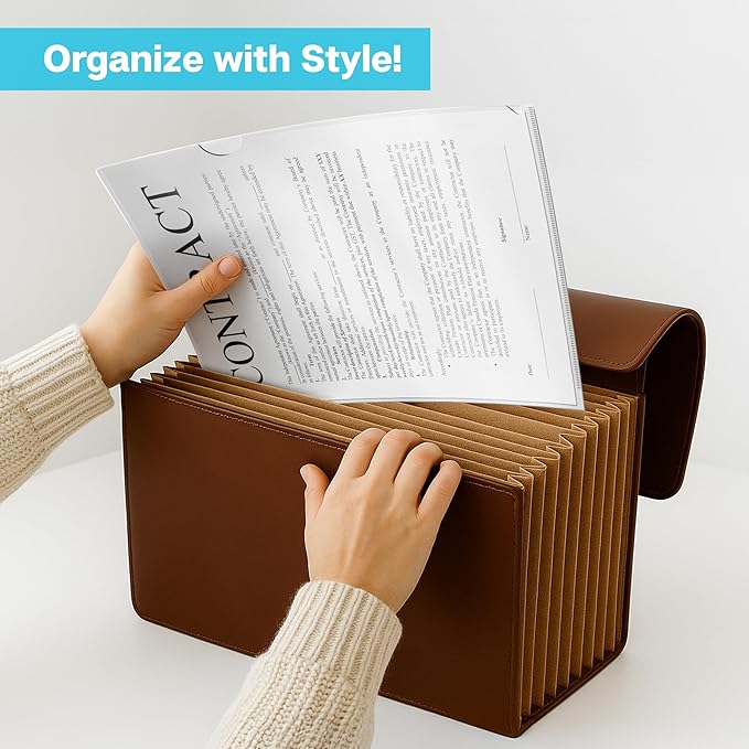 Dunwell Clear Folders for Documents, Plastic 8.5x11 File Sleeves for Document Protection, Filing, Storage, Organization (12 Pack) Transparent Folders with Pockets, Durable Letter Size Document Holder