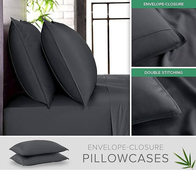 Pure Bamboo King Sheets, Genuine 100% Organic Viscose Derived from Bamboo Bed - Image 3
