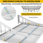 4Pack 2x3ft Adjustable Metal Garage Wall Shelving Heavy Duty Garage Storage Shelf Wall Mounted White