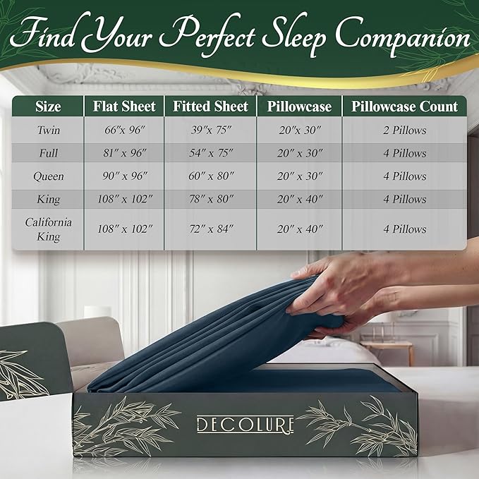 DECOLURE 100% Viscose Derived from Bamboo Sheets Queen Size - Image 8