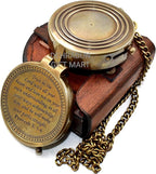 ''Trust in The Lord'' Proverb3:5-6 Special Bibal Quote Scriptue Engraved Compass with Leather Case Guidance Gift | Religious Gift Compass | Baptism Gift | Graduation Gift Compass