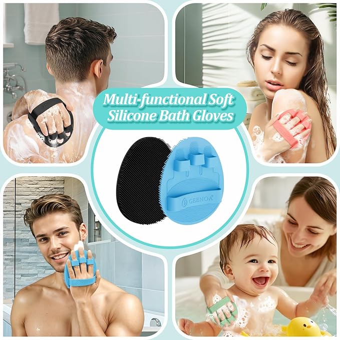 New Silicone Bath Glove with Straps, 360° Anti-Slip & Enlarged Exfoliating Body - Image 6