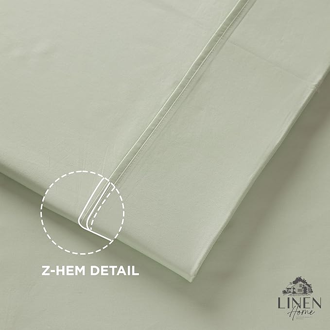 Linen Home 100% Cotton Percale 1 Flat Sheet, Queen Size - Image 3