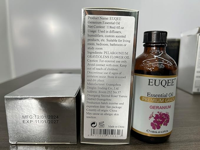 EUQEE Geranium Essential Oil 118 ml Pure Geranium Oil - Image 8