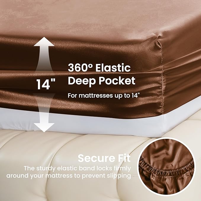 Love's cabin Full Size Satin Sheet Sets - Image 4