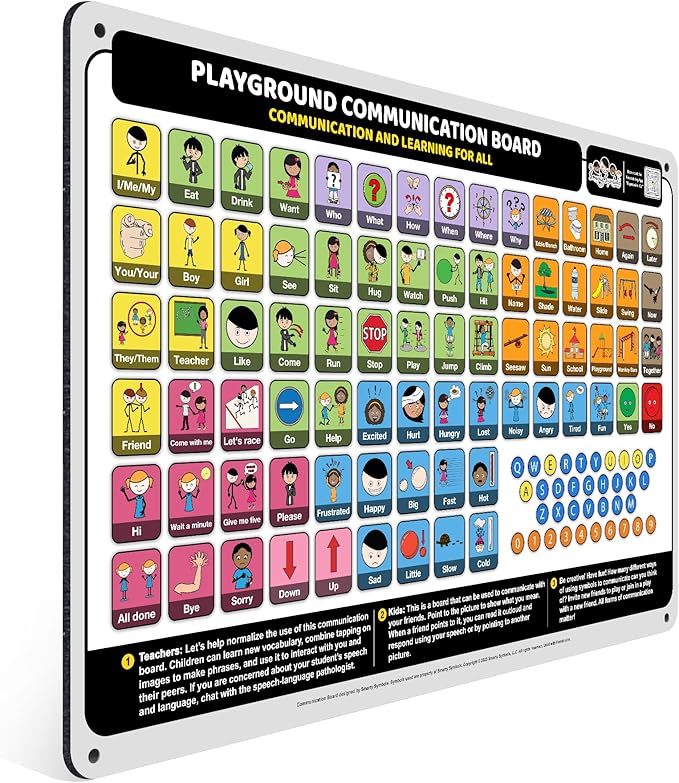 Weather-Proof Aluminum School Playground Communication Board for Autism - Outdoor Inclusive Communication Aid, Lightweight & Durable for Autism & Inclusive Play